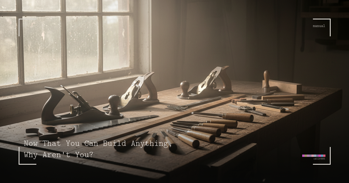 Dozens of people in blue shirts building a timber frame barn roof together